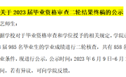 关于2023届毕业资格审查二轮结果终稿的公示