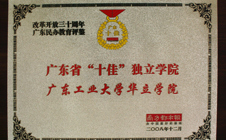 广东工业大学华立学院喜获广东“十佳独立学院”称号