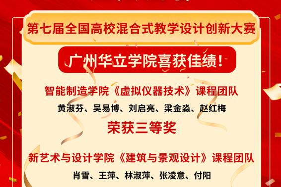 广州华立学院教师在第七届全国高校混合式教学设计创新大赛中喜获佳绩！