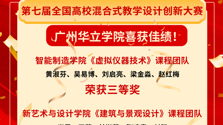 广州华立学院教师在第七届全国高校混合式教学设计创新大赛中喜获佳绩！