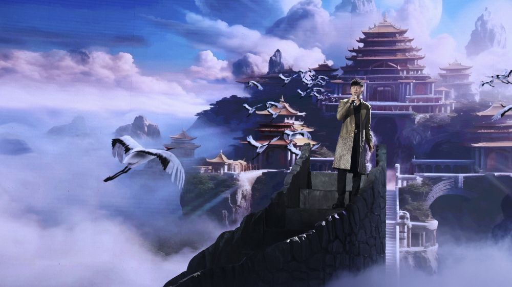 全球华语IP盛典现场的“中国风”表演。(受访方供图)