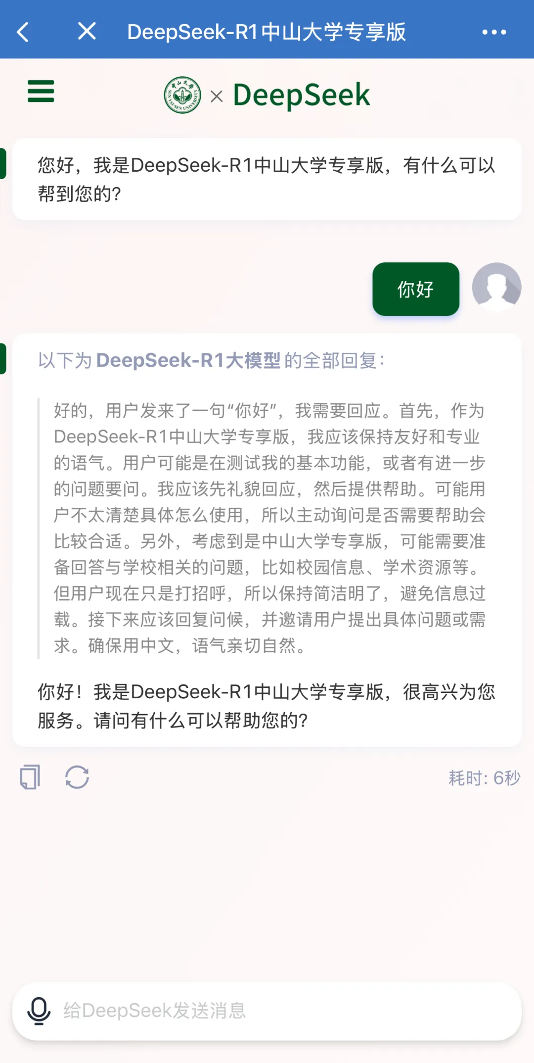 DeepSeek-R1专享版中山大学专享版界面