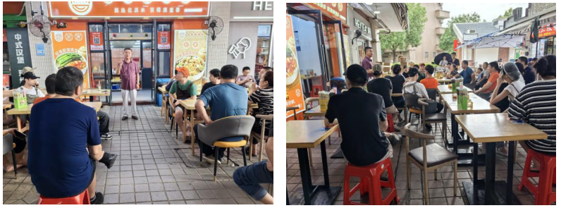 图为总务处对校内食堂及商业街展开全面的应急供餐与安全保障工作