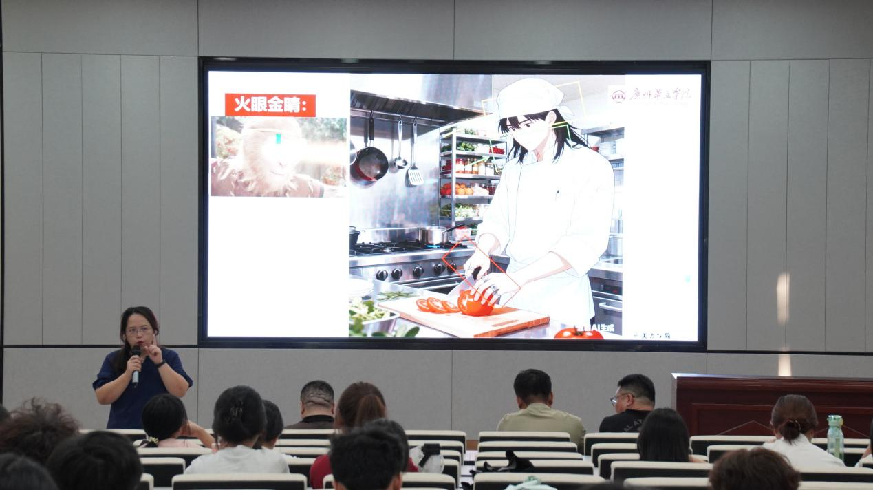 图6：欧校在会议总结环节，向师生分享三点关于膳委工作内容